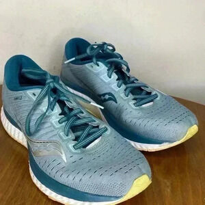 Saucony Mens Guide 13 Running Shoes, Mineral/Deep Teal Size 9